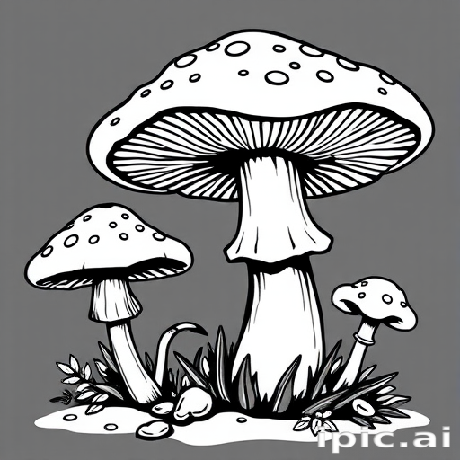 mushroom clip art black and white