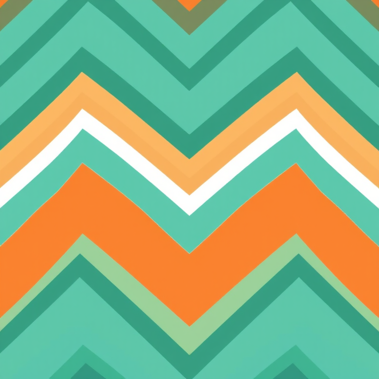 create a seamless pattern of zigzag stripes in vibrant colors including orange, teal, green, and white, with a clean and modern design