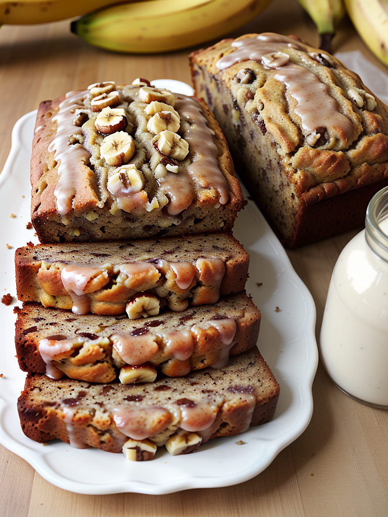 banana nut bread with glaze