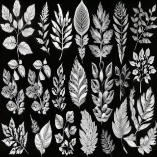 black and white leaf clip art