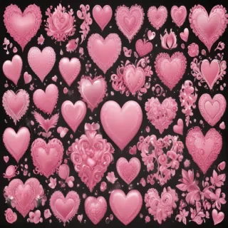 pink hearts clipart