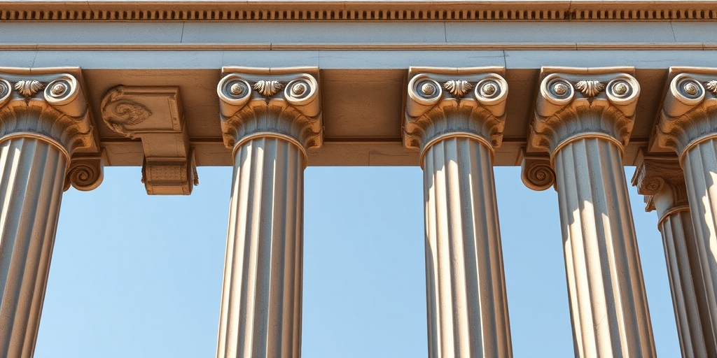 Regenerate an elegant, detailed illustration of a classic Greek column with fluted design, captured in high resolution using a DSLR camera, aperture f/8, ISO 100, 50mm lens, shot from a straight-on perspective to emphasize the height and symmetry, in natural soft lighting for enhanced texture.