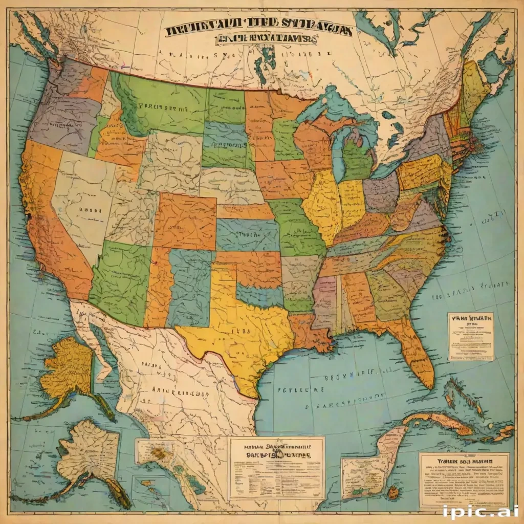 usa map with states