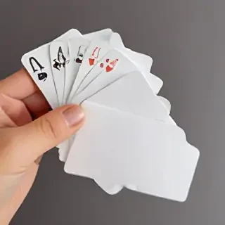 holding card