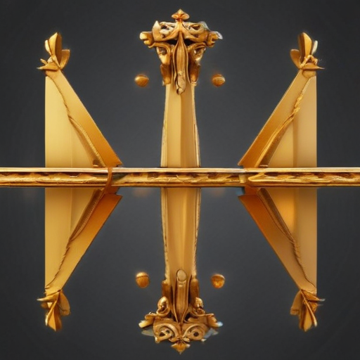 Intricate Golden Architectural Design Featuring Symmetrical Elements ...