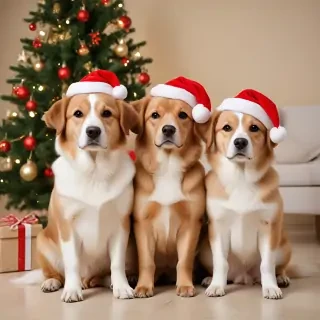 cute christmas dogs