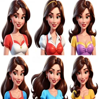brunette cartoon characters