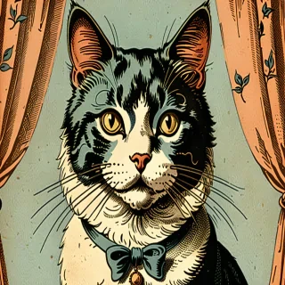 vintage cat illustration