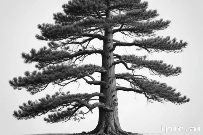 pine tree clipart black and white