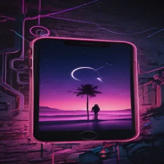 lock screen neon wallpaper iphone