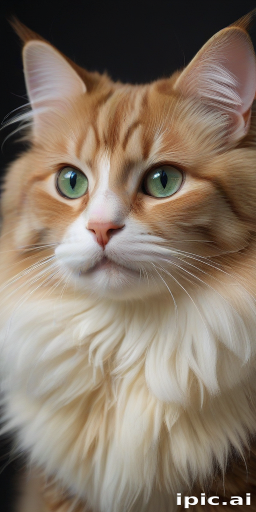 A Majestic Ginger Cat with Striking Green Eyes and Luxurious Fur.