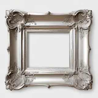 silver picture frame png