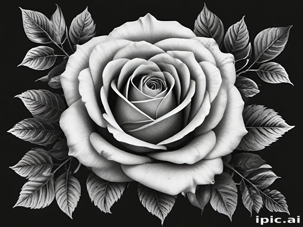 roses clipart black and white