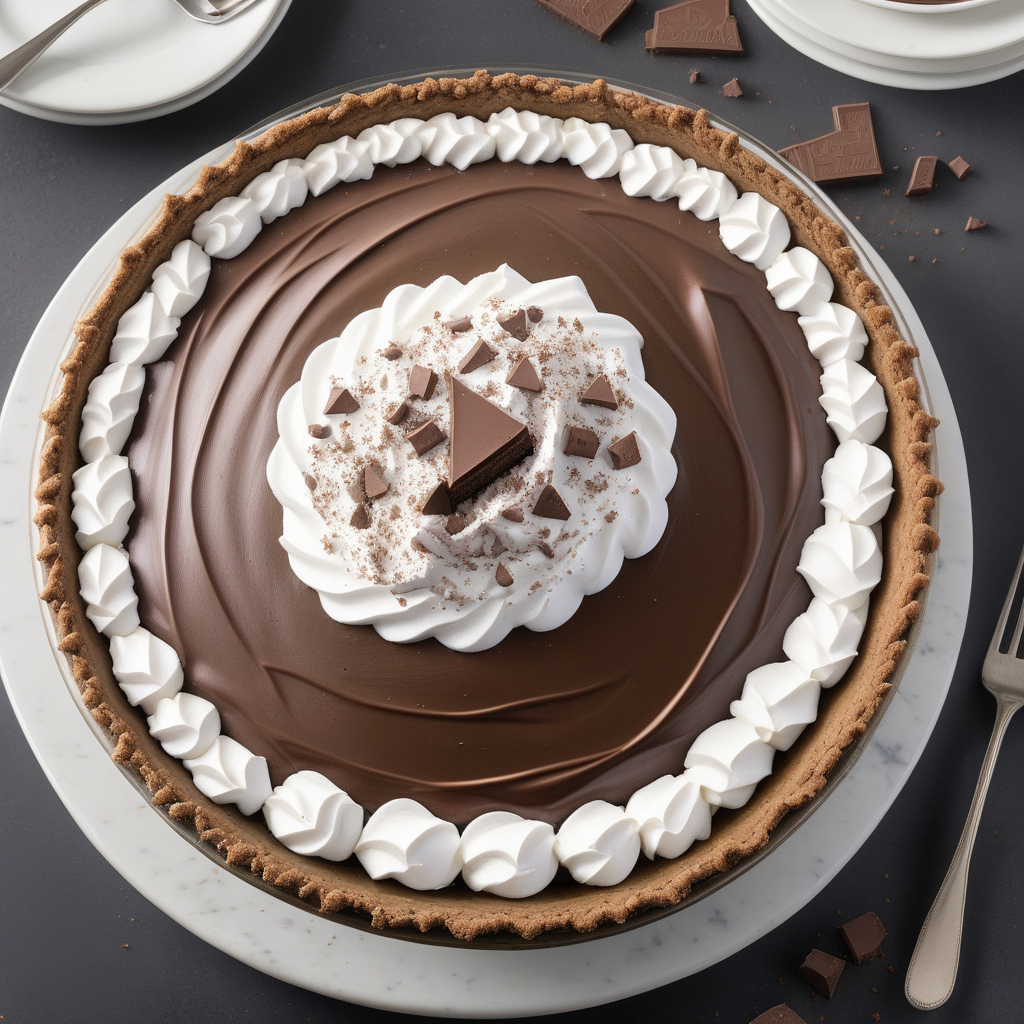 chocolate cream pie with chocolate graham cracker crust