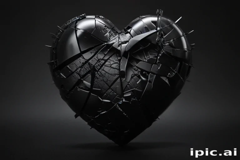 broken black heart