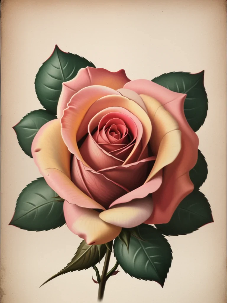 vintage rose illustration