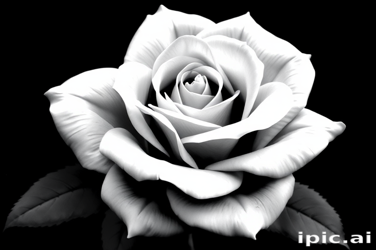 black and white rose clip art