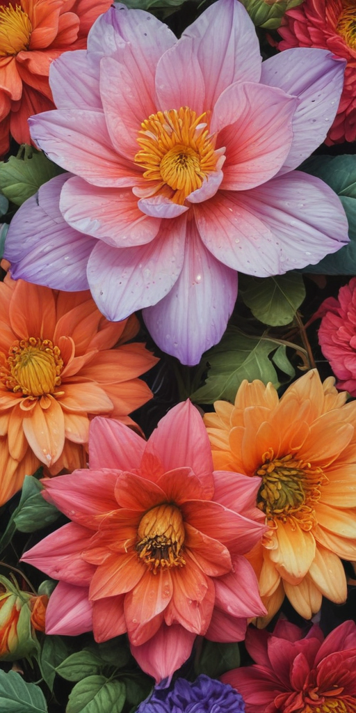 A Vibrant Floral Arrangement Featuring Lush Blooms in Various Colors ...