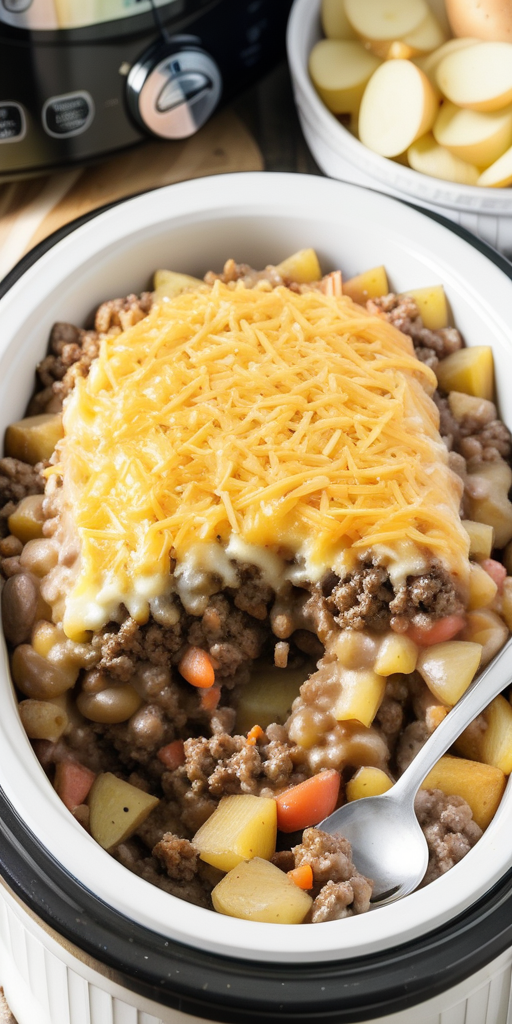 crock pot hamburger potato casserole