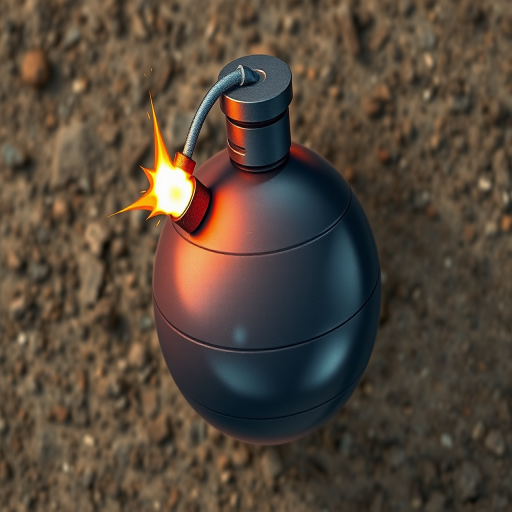 Create a high-resolution cartoon bomb with a fuse and spark, shot with a DSLR camera at f/8 aperture, 50mm lens, ISO 100, natural lighting, top-down view, and vibrant colors for clarity and detail.