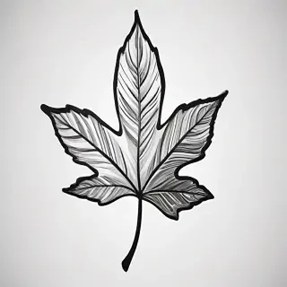 black and white leaf clip art