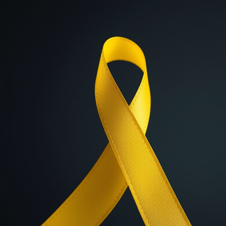 Create a high-resolution image of a yellow ribbon with dashed edges, shot with a Canon EOS R5, 50mm lens, aperture f/2.8, ISO 100, and a soft-focused background to enhance the ribbon's texture and color.
