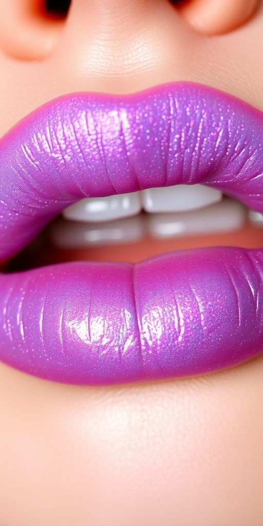 Iridescent lilac lip topper "Mystic Moonbeam" with color-shifting pigments and glossy finish, perfect for layering over other lip colors or wearing alone, non-sticky texture