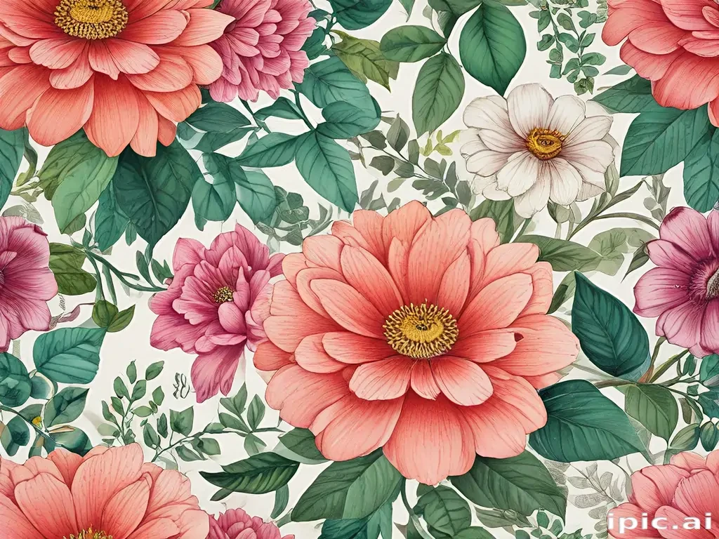 flower drawings color