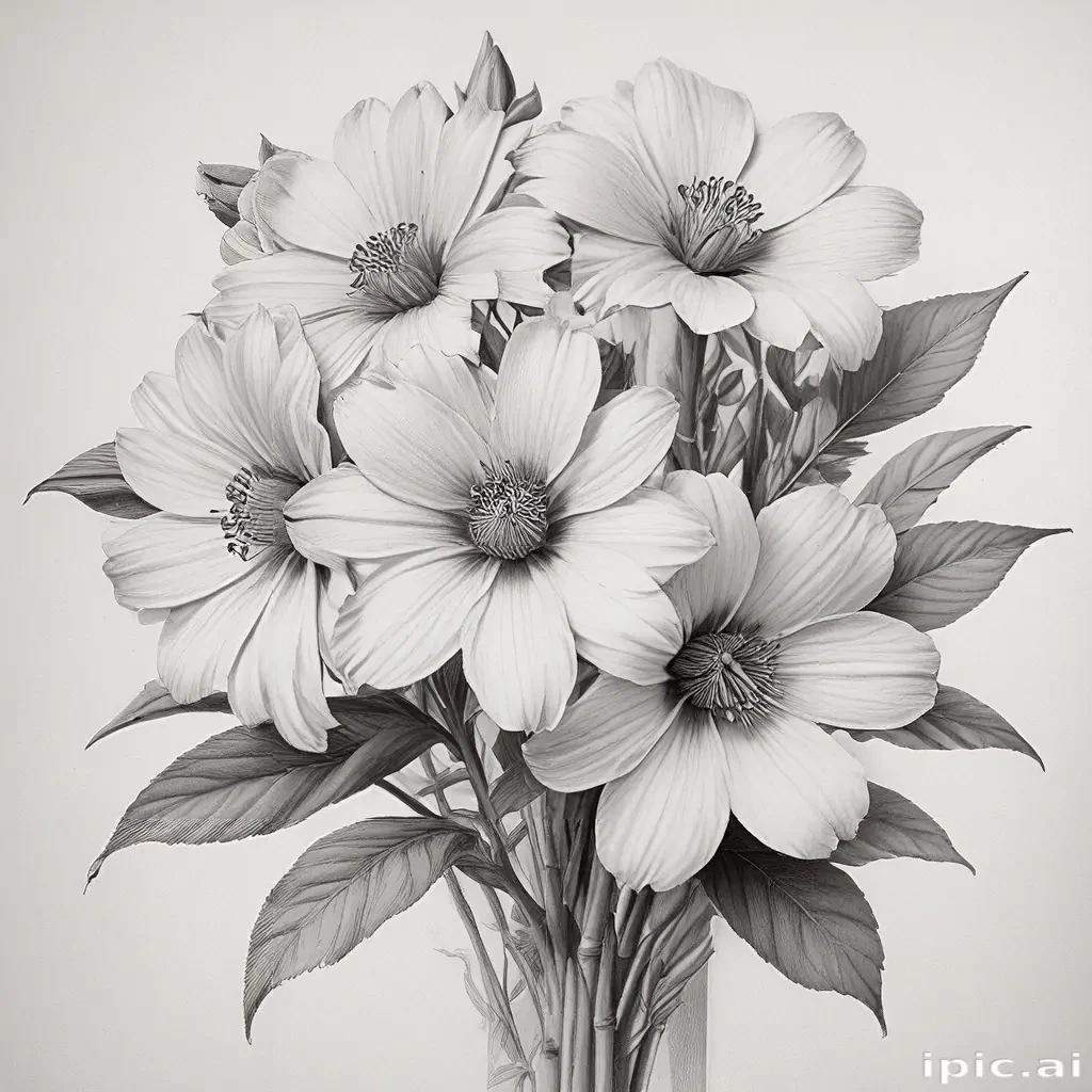 pencil drawing flowers