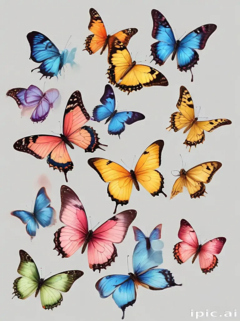 A Colorful Collection of Various Butterflies Displaying Nature's ...
