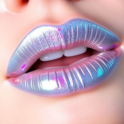 Holographic silver lips with a glossy top coat, "Cosmic Frost" showcases a multi-dimensional shimmer that shifts colors in the light for a futuristic aesthetic