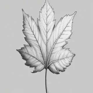 clipart leaf black and white