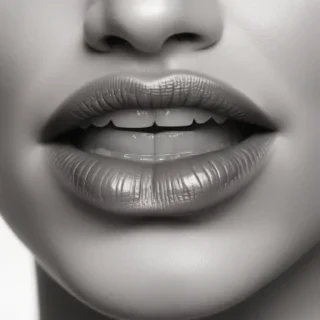 lips black and white clipart