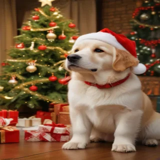 christmas dog wallpaper