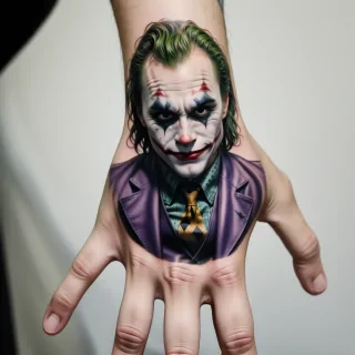 joker hand tattoo