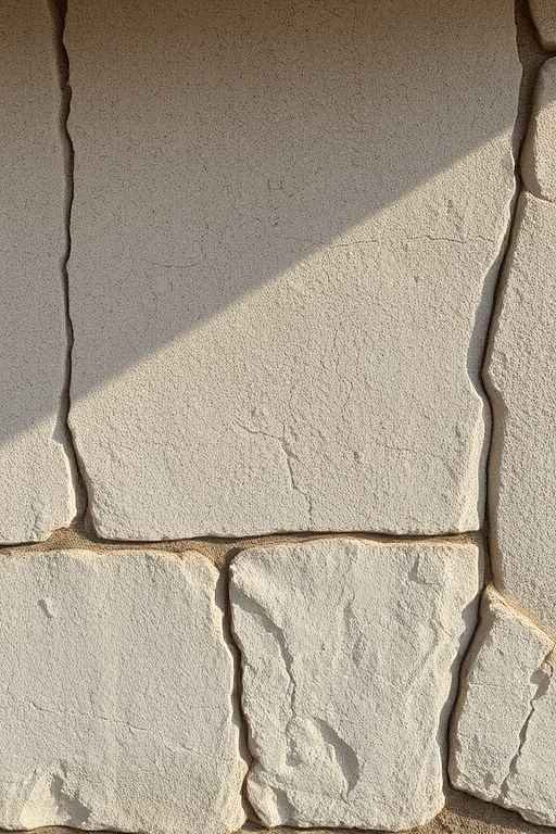 Create a textured background of a weathered stone wall with cracks and an aged appearance under soft natural lighting, 50mm lens, f/8 aperture, ISO 100, shot from a straight-on angle with a DSLR camera.