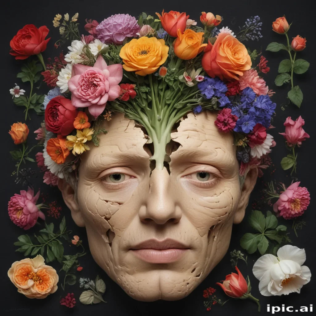 half brain half flowers