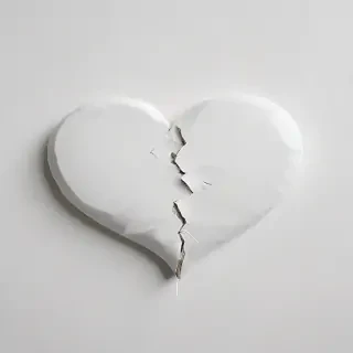 white broken heart
