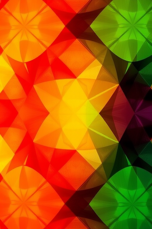 Create a high-resolution abstract pattern image with vibrant colors using a DSLR camera with a 50mm lens, f/1.8 aperture, ISO 100, and soft natural lighting from a side window, taken at eye level to enhance texture and detail.