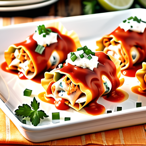 buffalo chicken lasagna roll ups