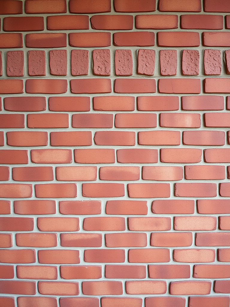 Create a high-resolution image of a brick wall with varying shades of red bricks, using a DSLR camera, 50mm lens, f/4 aperture, ISO 100, with natural lighting to enhance detail and texture.