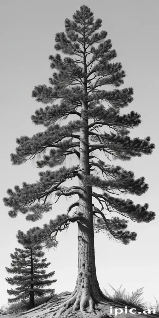 pine tree clip art black and white