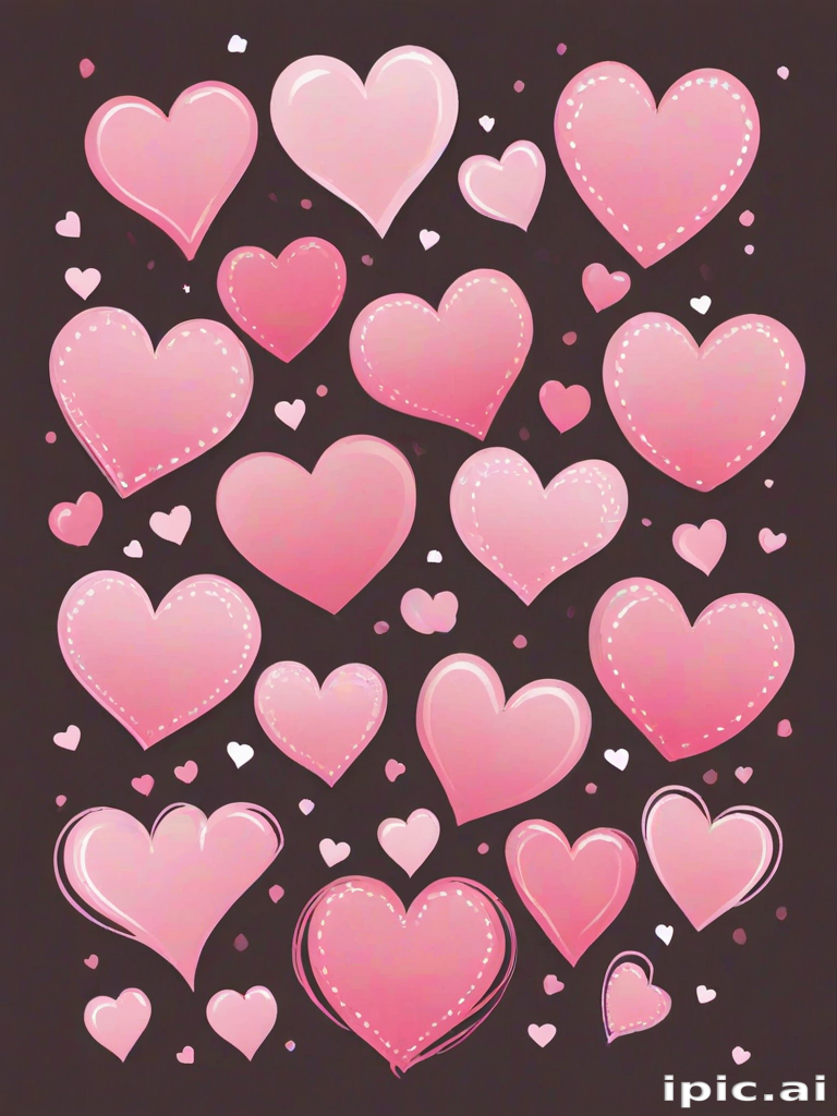 pink hearts clipart