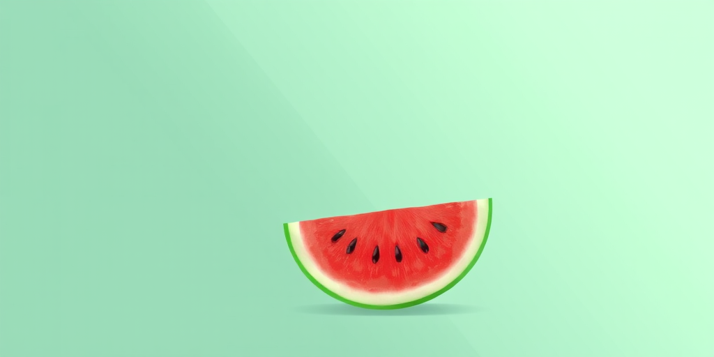 Create a high-resolution vector illustration of a watermelon slice, flat lay perspective, natural lighting, using a digital illustration tool with a resolution of 300 dpi.