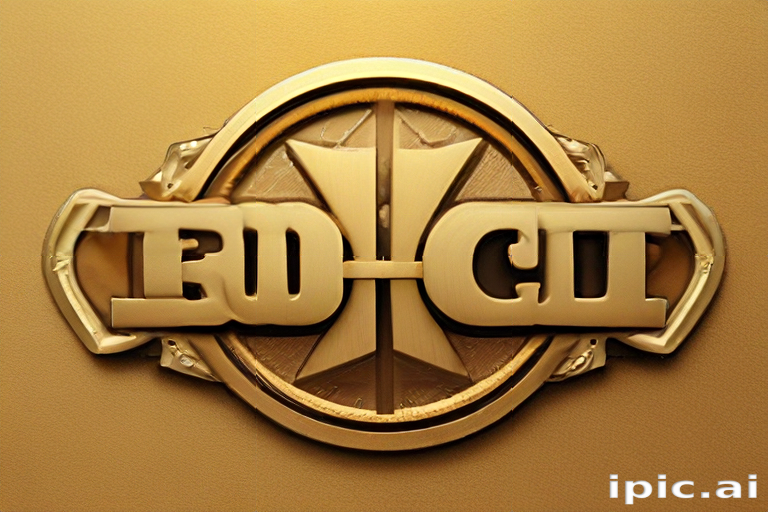 Intricately Designed Golden Emblem Featuring Unique Lettering and Symbolism