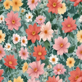 cartoon flowers aesthetic