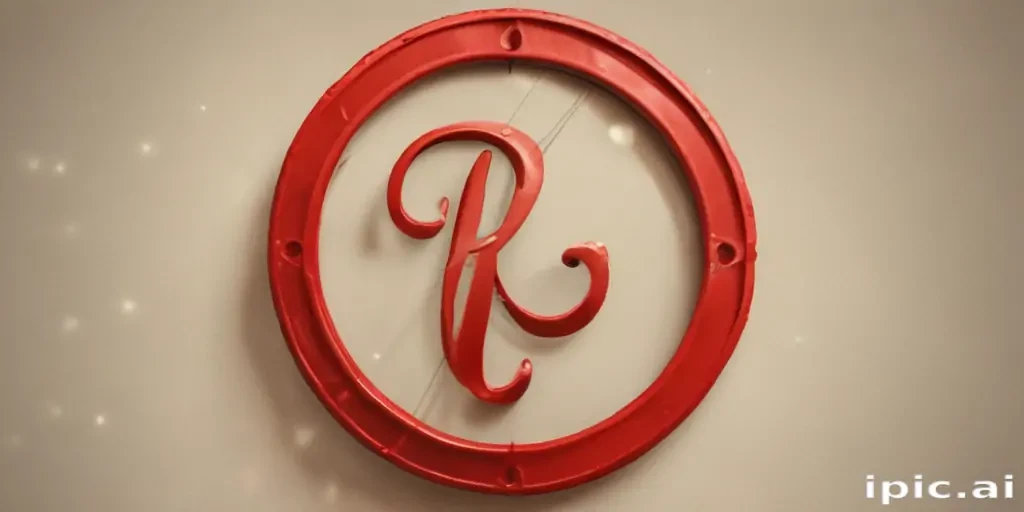 Elegant Red Logo Design Featuring a Stylish Letter 'R' in a Circle
