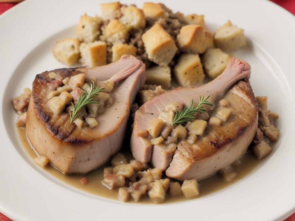 pork chops and stuffing in the crock-pot