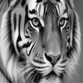 tiger clipart black and white