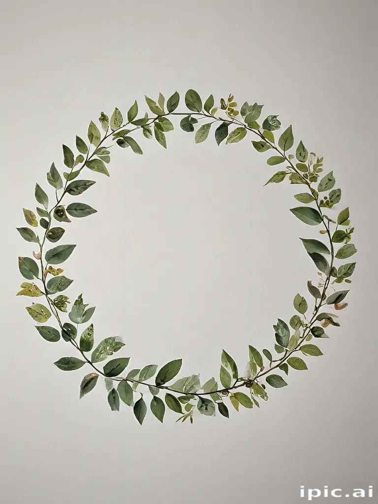 circle with leaves